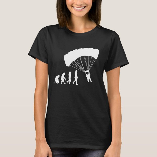 Paragliding-Evolution Caveman Timeline T-Shirt (Vorderseite)