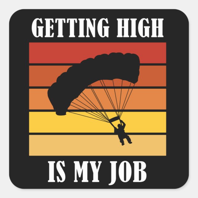 Paragliding Fallschirmspringer Skydiving Quadratischer Aufkleber (Vorderseite)