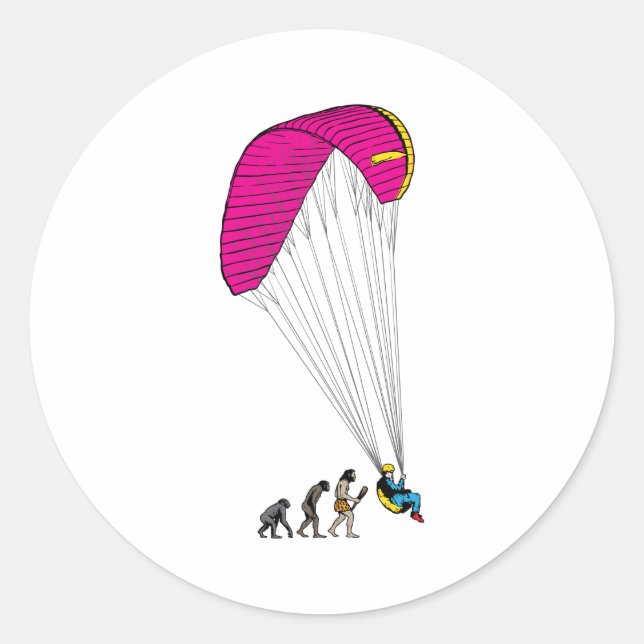 Paragliding Runder Aufkleber (Vorderseite)