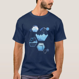 Paragliding Tessellating Elements Blue T-Shirt