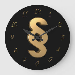 Paragraph attorney at law große wanduhr