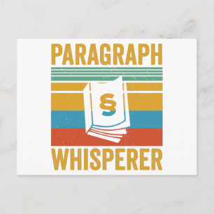 Paragraphen Whisperer Geschenkidee für Anwälte Postkarte