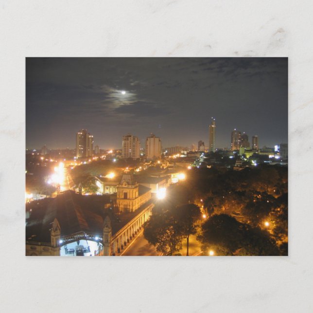 Paraguay - Asunción - Nacht Postkarte (Vorderseite)