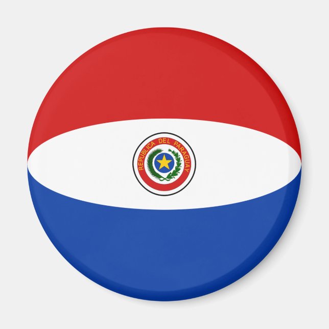 Paraguay Fischaugen-Flagge-Magnet Magnet (Vorne)