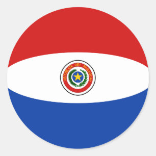 Paraguay Fischaugen-Flaggen-Aufkleber Runder Aufkleber