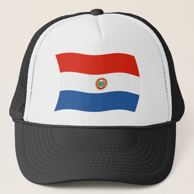 Paraguay Flag Hat Truckerkappe (Vorderseite)