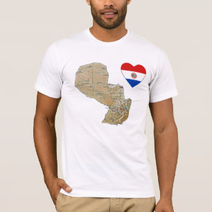 Paraguay Flag Herz und Karte T - Shirt