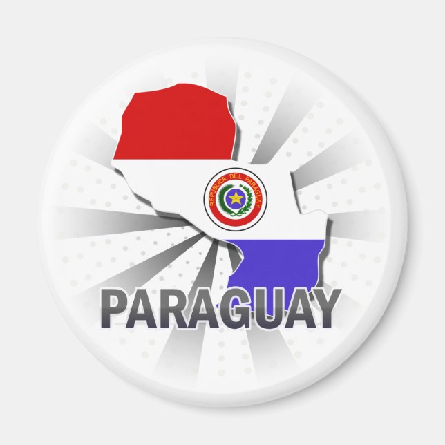Paraguay Flag Karte 2.0 Magnet (Vorne)