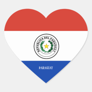 Paraguay Flag Splendid Patriotic Herz-Aufkleber