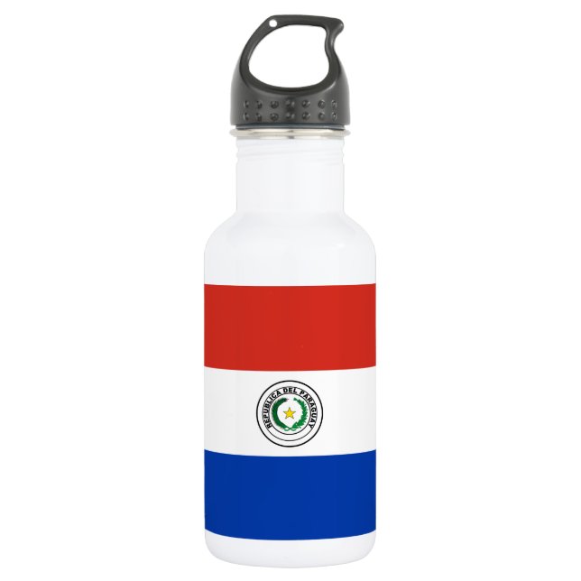 Paraguay-Flagge Edelstahlflasche (Vorderseite)