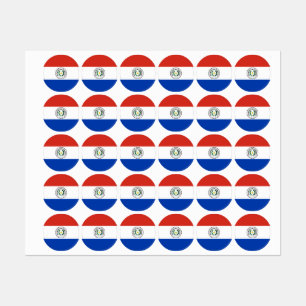 Paraguay-Flagge Etiketten