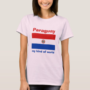 Paraguay-Flagge + Karte + Text-T-Shirt T-Shirt