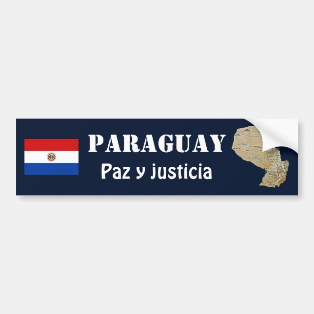 Paraguay-Flagge + Karten-Autoaufkleber Autoaufkleber (Vorne)