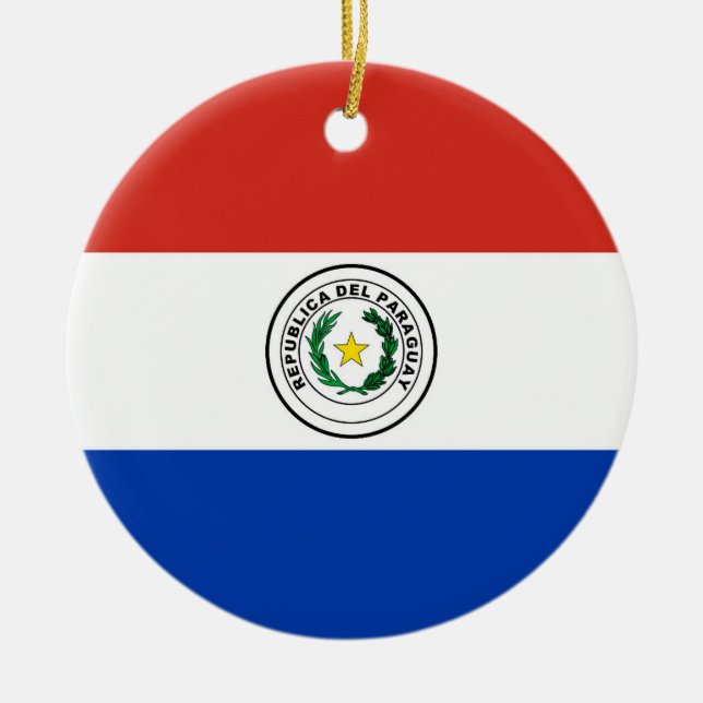 Paraguay-Flagge Keramik Ornament (Vorne)