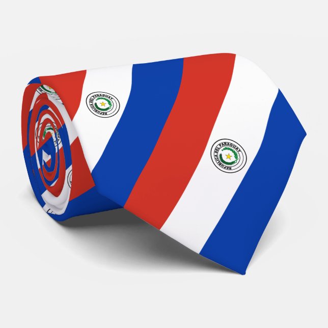 Paraguay-Flagge Krawatte (Gerollt)