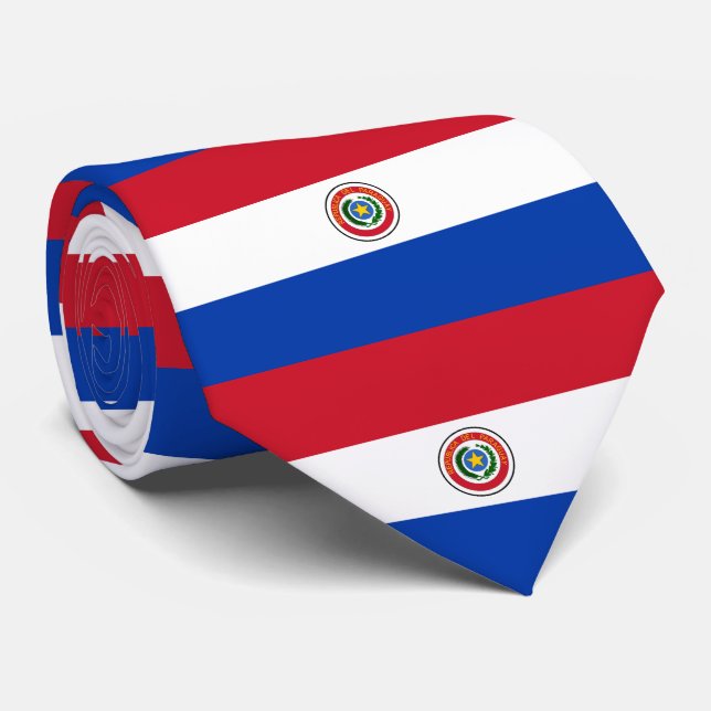 Paraguay-Flagge Krawatte (Gerollt)