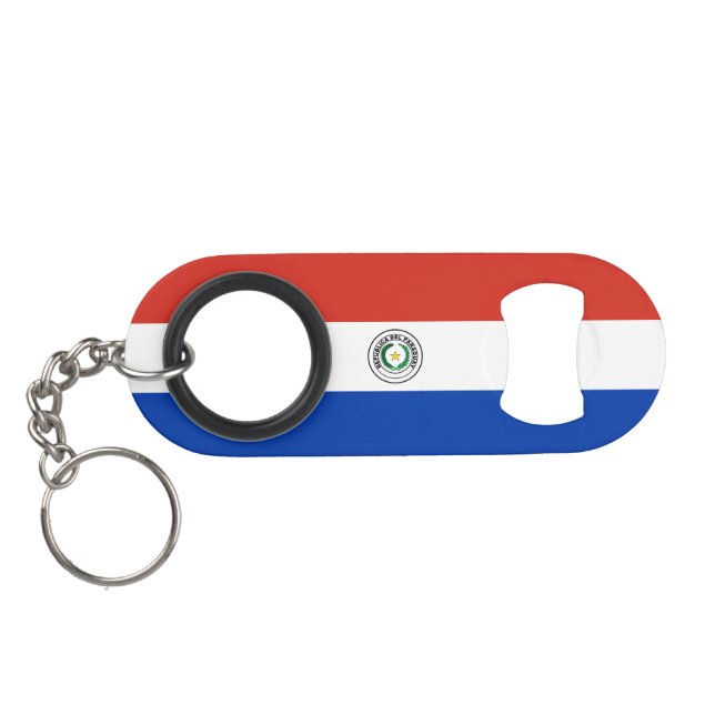 Paraguay-Flagge Mini Flaschenöffner (Rückseite Horizontal)