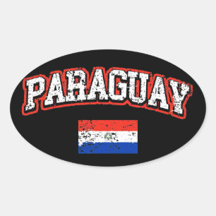 Paraguay-Flagge Ovaler Aufkleber