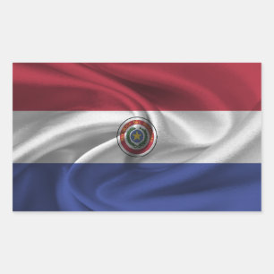 Paraguay-Flagge Rechteckiger Aufkleber
