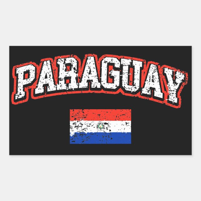 Paraguay-Flagge Rechteckiger Aufkleber (Vorderseite)