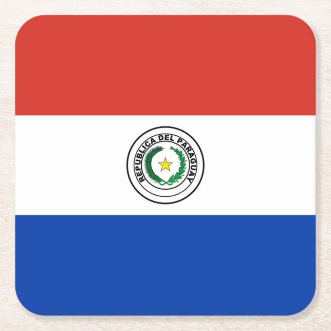 Paraguay-Flagge Rechteckiger Pappuntersetzer (Vorderseite)