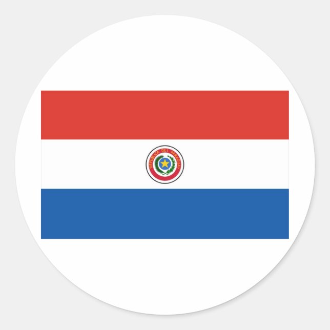 Paraguay-Flagge Runder Aufkleber (Vorderseite)