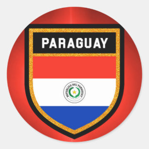 Paraguay-Flagge Runder Aufkleber