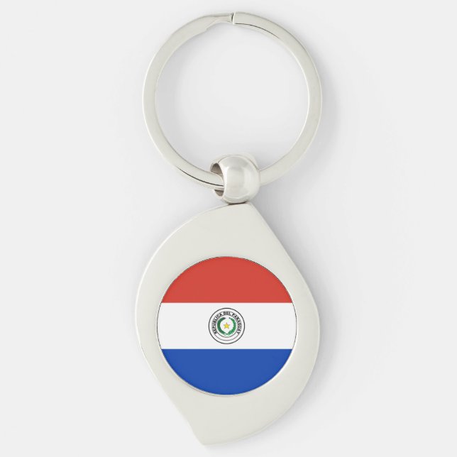 Paraguay-Flagge Schlüsselanhänger (Vorderseite)