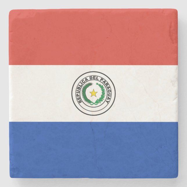 Paraguay-Flagge Steinuntersetzer (Vorderseite)