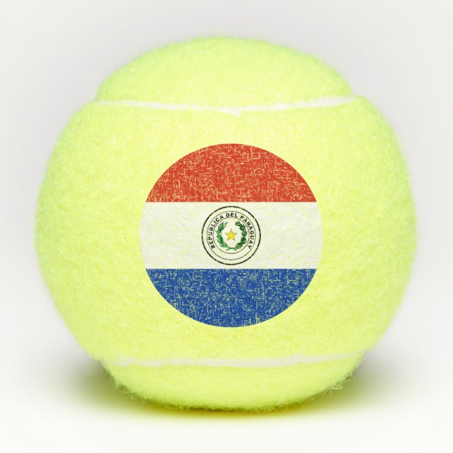 Paraguay-Flagge Tennisbälle (Vorderseite)