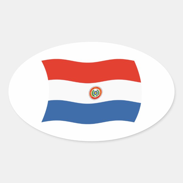 Paraguay-Flaggen-Aufkleber Ovaler Aufkleber (Vorderseite)