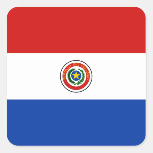 Paraguay-Flaggen-Aufkleber Quadratischer Aufkleber