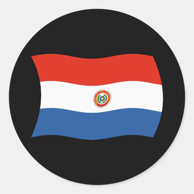 Paraguay-Flaggen-Aufkleber Runder Aufkleber (Vorderseite)