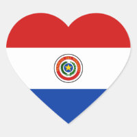 Paraguay-Flaggen-Herz-Aufkleber
