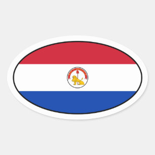 Paraguay-Flaggen-Oval-Aufkleber Ovaler Aufkleber