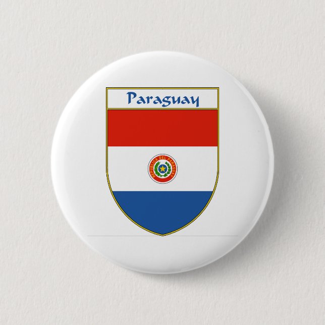 Paraguay-Flaggen-Schild Button (Vorderseite)