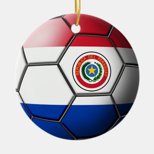 Paraguay-Fußball-Verzierung Keramik Ornament (Vorne)