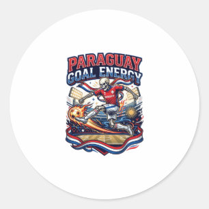 Paraguay Goal Energy Skeleton Striker Nations Bold Runder Aufkleber