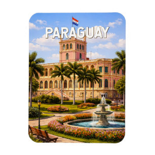 Paraguay Illustration Reise Kunst Vintage Magnet
