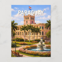 Paraguay Illustration Reise Kunst Vintage