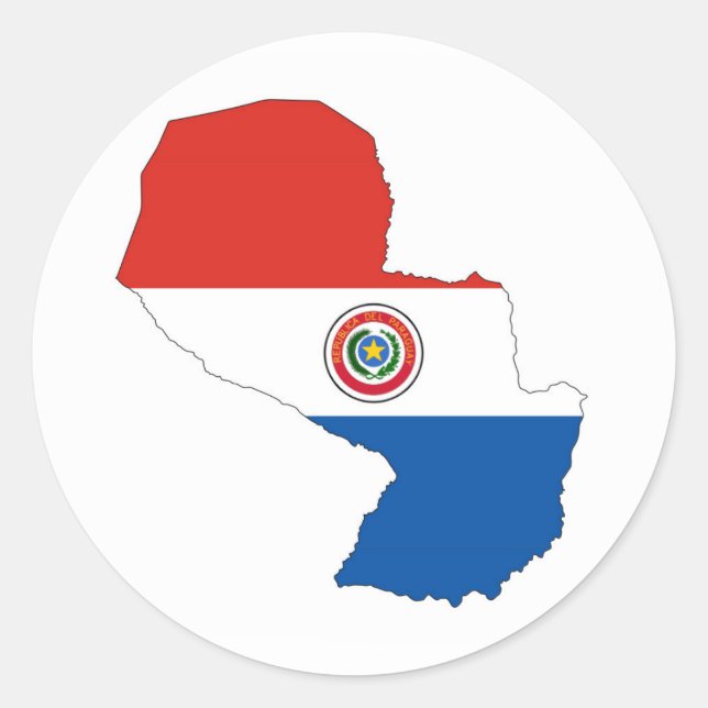 Paraguay-Landkarte gestalten Silhouette Runder Aufkleber (Vorderseite)