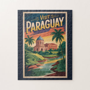 Paraguay Landschaft Illustration Reise Kunst Vinta