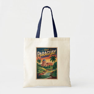 Paraguay Landschaft Illustration Reise Kunst Vinta Tragetasche