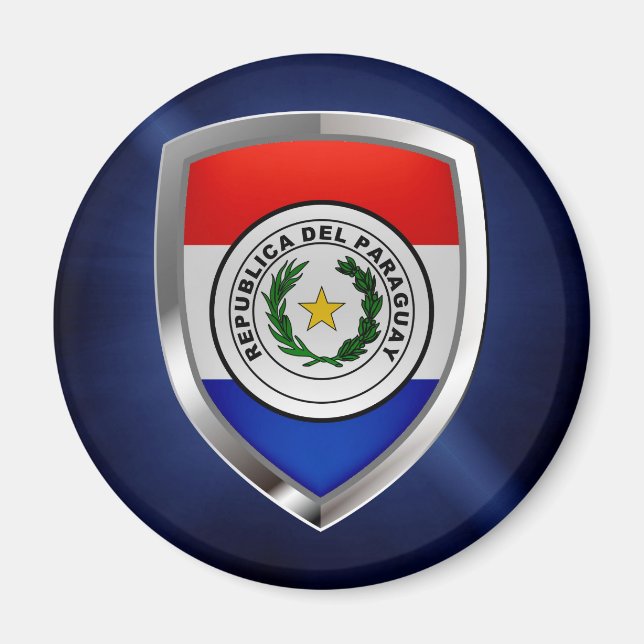Paraguay Metallic Emblem Magnet (Vorne)