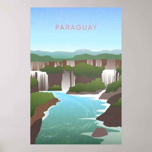 Paraguay Minimal Reiseplakat Poster (Vorne)