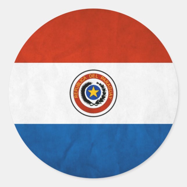 Paraguay-Nationalflagge Runder Aufkleber (Vorderseite)