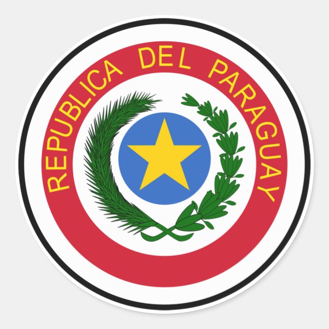Paraguay-Nationalflagge Runder Aufkleber (Vorderseite)