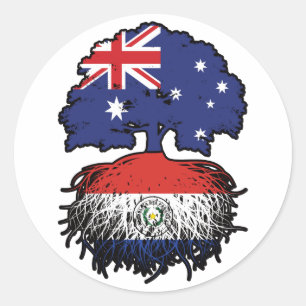Paraguay Paraguayan Australian Australia Tree Root Runder Aufkleber