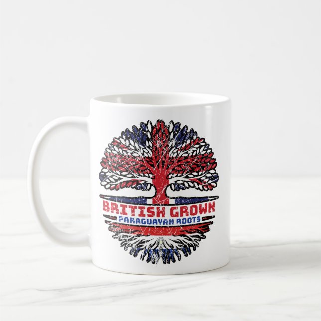 Paraguay Paraguayan Britische Tree Roots Flag Kaffeetasse (Links)
