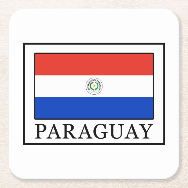 Paraguay Rechteckiger Pappuntersetzer (Vorderseite)